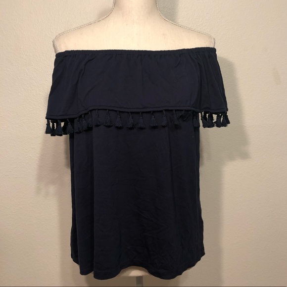 Fever Tops - ‼️SALE‼️Off the shoulder tassel blouse 🔥